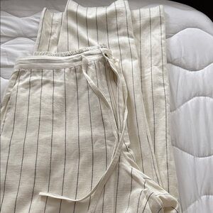 Z Supply Cream Pinstripe Straight Leg Pants